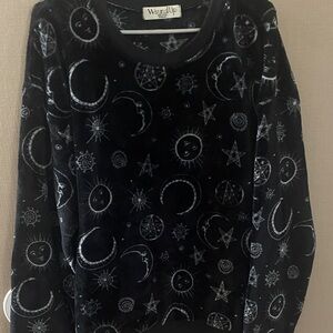 Wound Up Black and White Celestial Women's Sweater